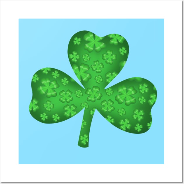 Saint Patrick's day green clover Wall Art by Purrfect